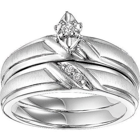 1/20 Carat T.W. Diamond Sterling Silver Bridal Set