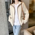 thumbnail image 2 of Vedolay Womens Tops Casual Work 3/4 Sleeve Light Jacket Beige,One Size, 2 of 5