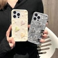thumbnail image 4 of Compatible with iPhone 15 Pro Max Love case, Silver 3D Love Heart, Sparkling Pearls, Unique Wavy Frame, Shockproof Protective Phone case for Women and Girls (Grey), 4 of 12