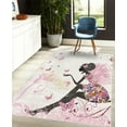 thumbnail image 4 of Fantasy Decorative Rug, Spring Girl Wings in a Floral Dress Surreal Garden Butterflies Print, Quality Carpet for Bedroom Dorm and Living Room, 6 Sizes, Pale Pink, by Ambesonne, 4 of 4