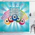 thumbnail image 1 of Ambesonne Bingo Shower Curtain, Colorful Cards Balls, 69"Wx84"L, Pale Blue Multicolor, 1 of 3