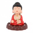 thumbnail image 2 of Nodding Buddha Statue Solar Powered Figurine for Luck Wealth Gift Energy Saving Red, 2 of 5