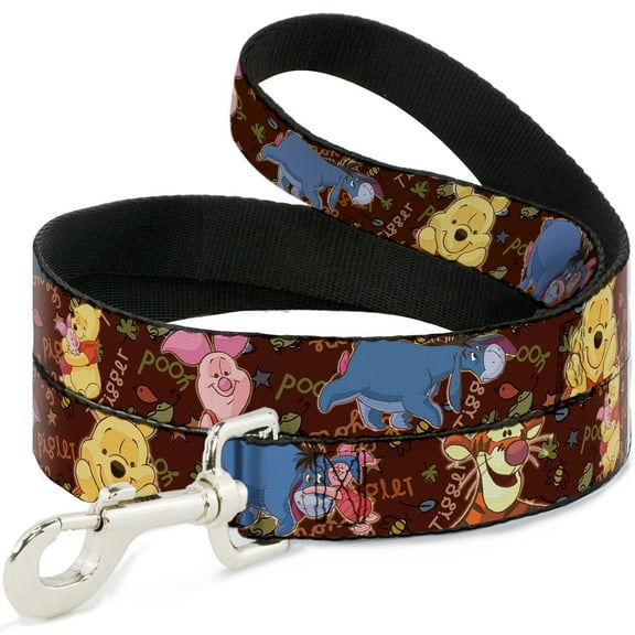 Disney Pet Leash, Dog Leash, Winnie The Pooh Character Poses, 4 Feet Long 1.0 Inch Wide