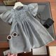 thumbnail image 2 of Vestidos vaqueros de estilo coreano para niña de 2 a 8 años, vestido vaquero suave plisado de manga corta acampanada, ropa para niños, 2 of 6