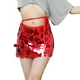 thumbnail image 1 of Sonducket Minifalda elegante exquisita para mujer, corta, Sexy, decorativa, brillante, con lentejuelas, para mujer, traje de baile, ropa roja Type2 NO2, 1 of 6