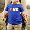 thumbnail image 2 of One Distressed Football Outline Boys 1st Birthday Sports Themed T-Shirts for Baby Boys Vintage Royal Shirt 18 Months, 2 of 4