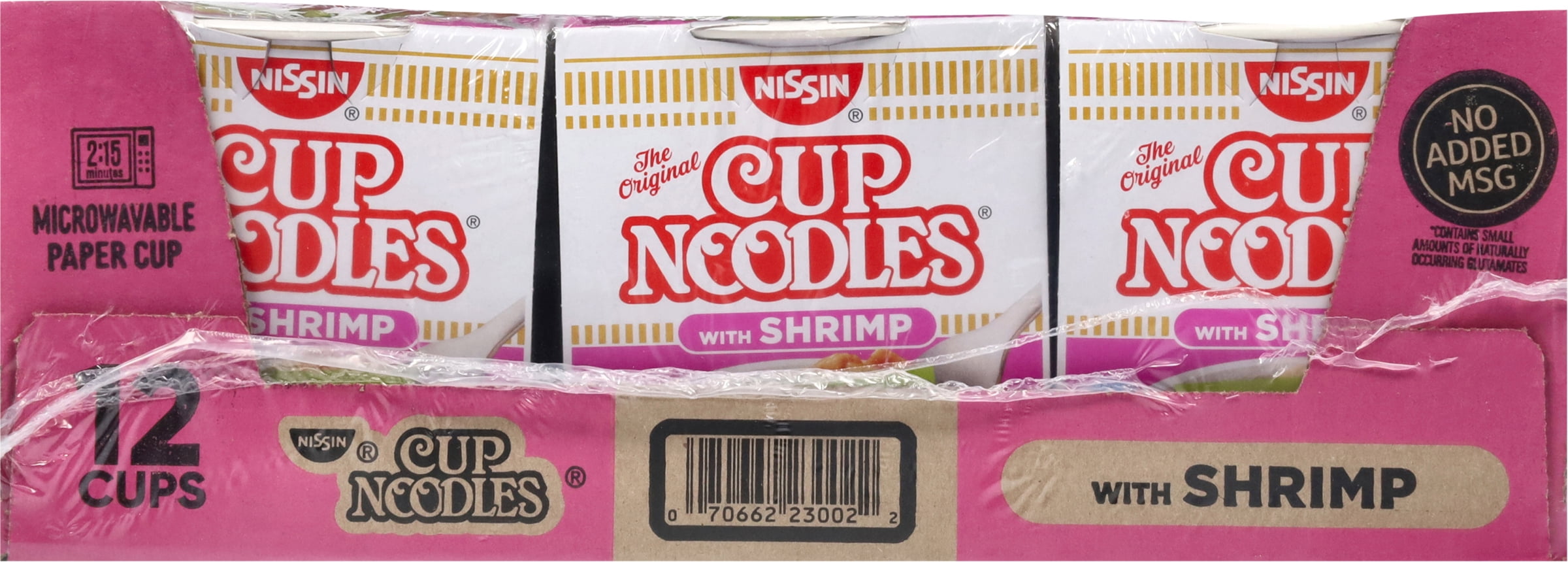 Nissin Foods, Cup noodles (Shrimp), 2.25 fl oz (Case of 12)