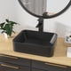 thumbnail image 3 of Kichae Fregadero de recipiente rectangular - 19 "x 15" Rectángulo de baño moderno encima de porcelana negra mate Lavabo de tocador de cerámica Lavabo artístico, 3 of 8