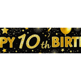 thumbnail image 3 of Golden Glittery 10th Birthday Banner with Balloon Star Firework Elements Backdrop Decoration for Birthday Party Celebrations Photography Props Happy Birthday Party Supplies Decorations, 3 of 7