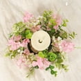 thumbnail image 5 of Floral Candle Rings, Plastic Artificial Flower Candle Rings Spring Candle Rings Centerpieces for Wedding, Home, Party Table Decoration, 5 of 6