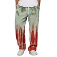 thumbnail image 3 of Men Gradient Tie Dye Printed Baggy Pants Elastic Drawstring Waist Wide Leg Casual Sweatpants Loose Streetwear Long Trousers With Pockets 2XL, 3 of 8