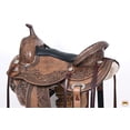 thumbnail image 5 of 15 In HILASON Western Horse Saddle American Leather Flex Tree Trail & Pleasure Antique Brown, 5 of 8