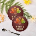 thumbnail image 3 of GZHJMY Thanksgiving Turkey Round Coaster, 4 Pcs Heat Resistant Absorbent Drink Coaster for Kitchen Bar Cafe Decor, 3 of 7