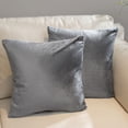 thumbnail image 2 of Cheer Collection Velour Throw Pillows - Set of 2 Decorative Couch Pillows - 26" x 26" - Gray Gray 26" x 26" (Set of 2), 2 of 8
