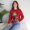 thumbnail image 7 of Chonky Cat Meowy Christmas Unisex Crewneck Sweatshirt by Purring Lion, 7 of 7