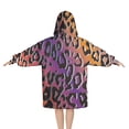 thumbnail image 2 of Purple and Orange Of Leopard Print Blanket Hoodies for Kids 6-13YR Oversize Wearable Blanket Hoodies for Boys Girls Teens, 2 of 7