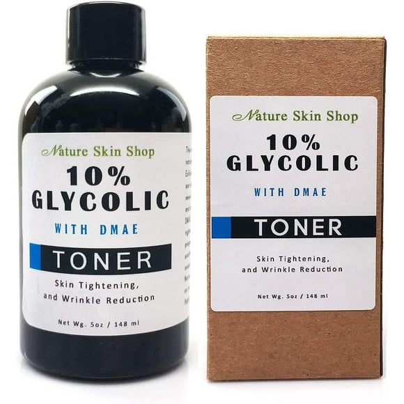 10% Glycolic Acid and DMAE Toner - Skin Tightening, Brightening and Wrinkle Reduction