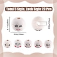 thumbnail image 2 of 100PCS 5 Styles Face Wooden Beads 20MM Large Round Natural Large Bulk Face Head Beads Spacer 5MM Hole Ball for Jewelry Making DIY Craft Christmas Garland Project Festival, 2 of 9