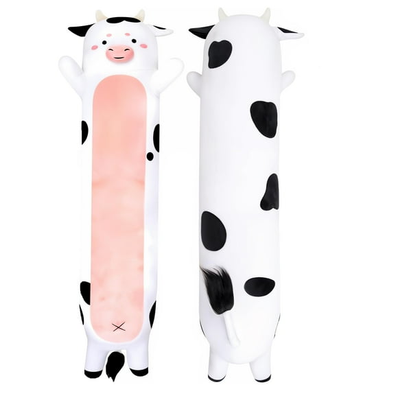 Almohada corporal de felpa con estampado de patas de vaca para niños, 58 cm