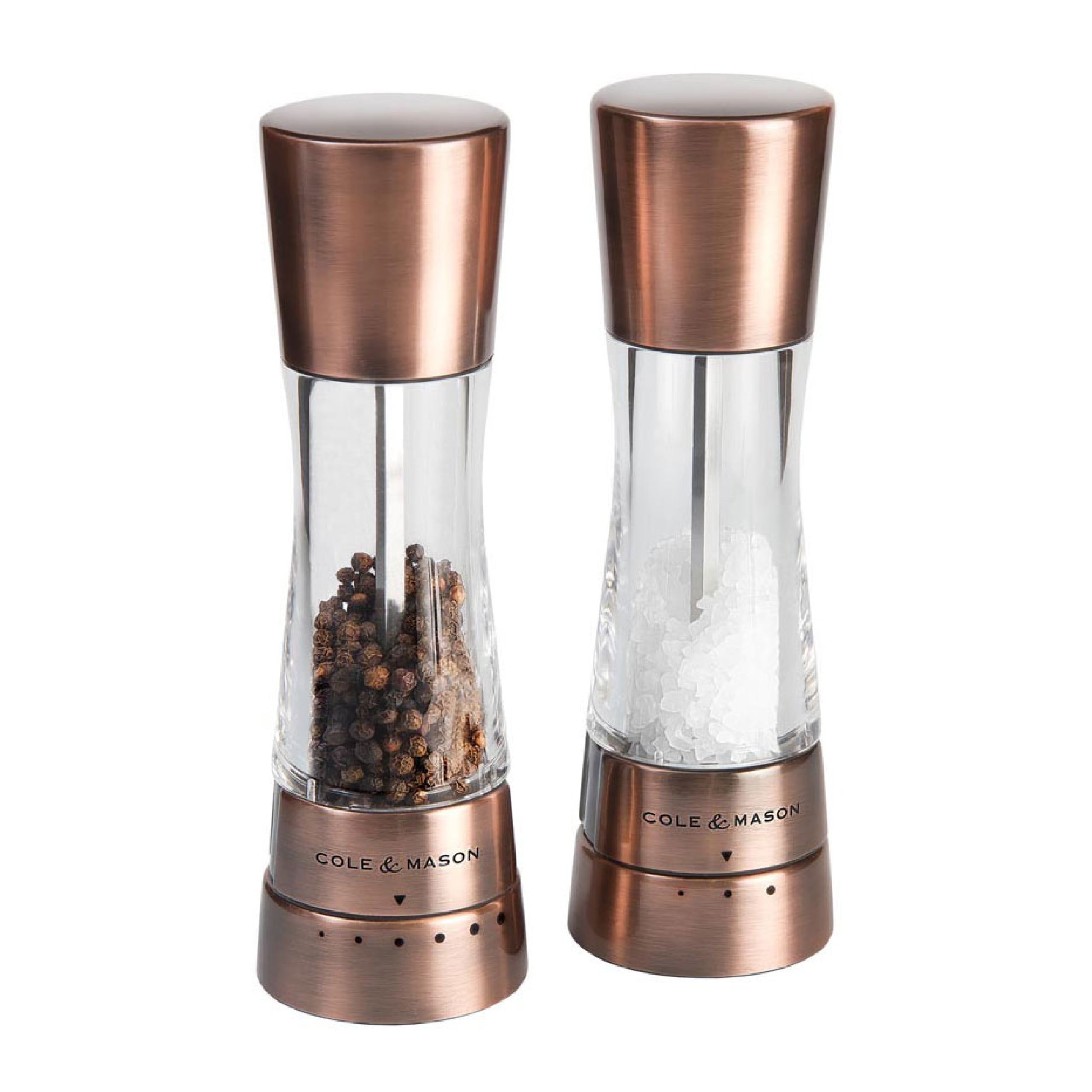 gold salt and pepper mill set