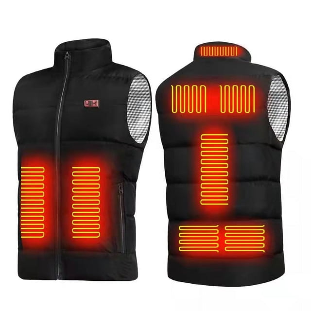 Chaleco térmico y chaqueta con calefacción eléctrica de nueve zonas y doble control, carga USB