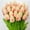 Champagne Pink-12PCS, variant on 12 Pcs Multicolor Tulips Artificial Flowers Faux Tulip Stems Real Feel PU Tulips Easter Spring Wedding Bouquet Centerpiece Floral Arrangement Cemetery Table Décor 13.18" Tall