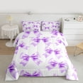 thumbnail image 2 of Feelyou Teen Cartoon Bow-tie Twin Comforter Sets, Purple Bow Tie Knot Bedding Set, 2pcs, 2 of 8
