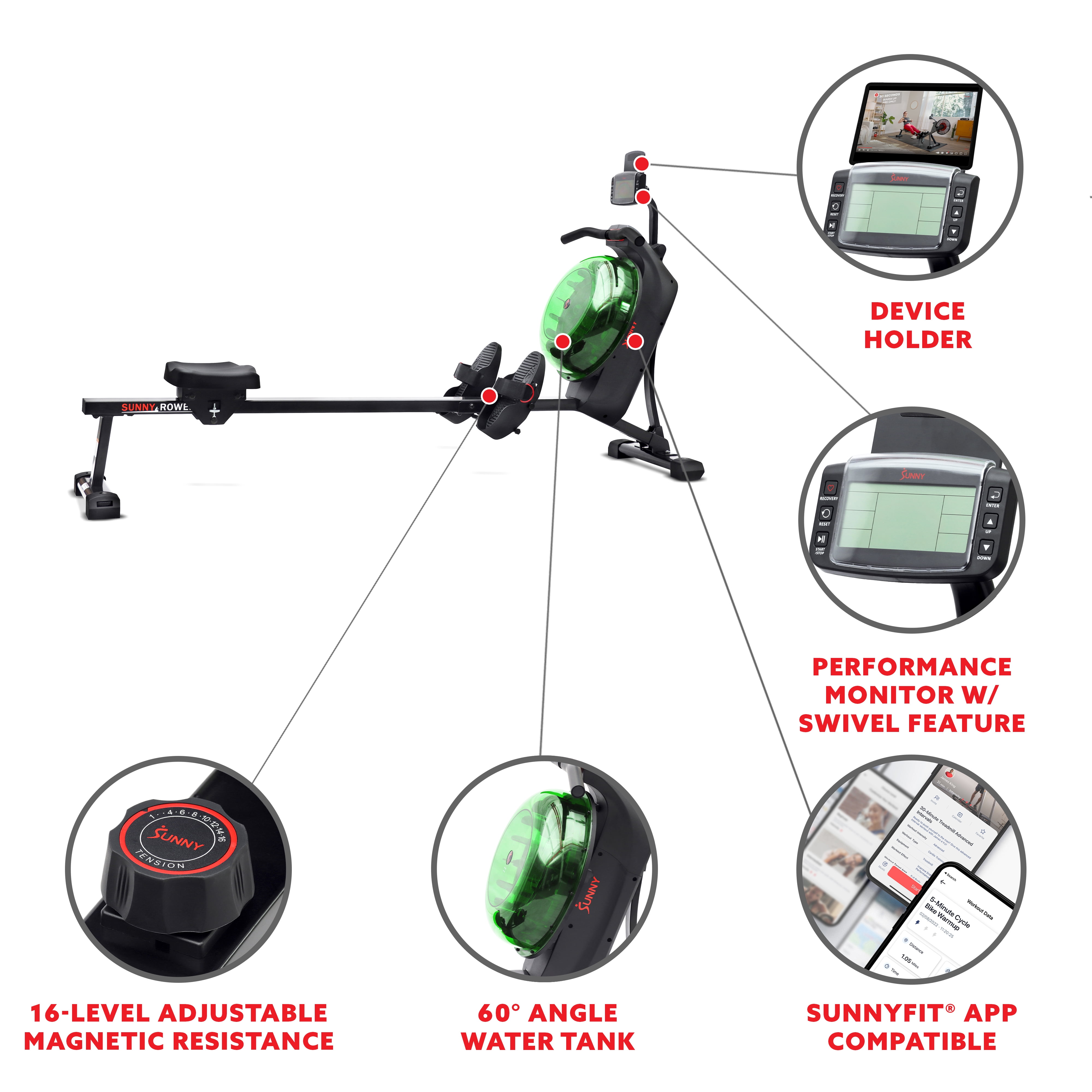 Hydro Water Rowing Machine Phantom Hydro Hydro Rower Sunny Health