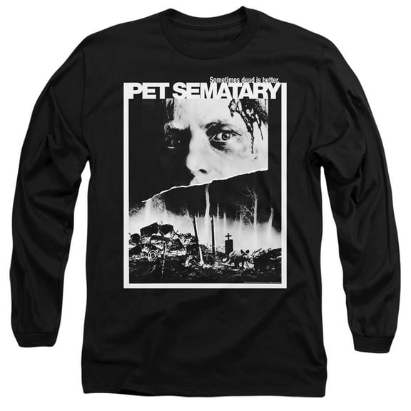 Pet Sematary Poster Art Long Sleeve Adult 18/1 T-Shirt Black
