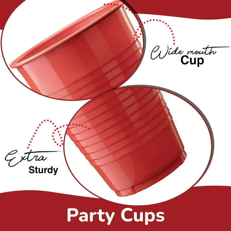  Exquisite 50 Count - Red 12 Oz Plastic Cups Disposable