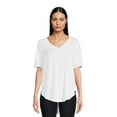thumbnail image 3 of Time and Tru Women's V-Neck Tunic T-Shirt, 2-Pack, 3 of 5