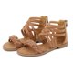 thumbnail image 1 of Nuevas sandalias con cremallera y correa cruzada Sandalias planas tejidas de color sólido para mujer Wmkox8yii  nm1339, 1 of 9