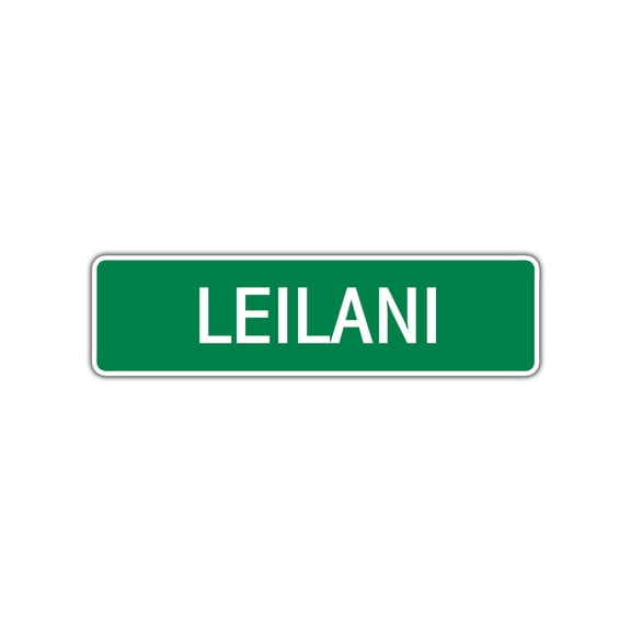 Leilani Girls Children Indoor Outdoor Unique Wall Novelty Name Letter Printed Plaque Decoration Label Aluminum Metal Sign 4"x13.5"