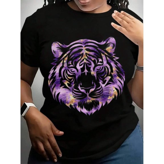 Purple And Gold Tiger Head Shirt, Cute Louisiana Shirt, Tigers Game Day, Football,Baton Rouge Shirt,Fan Shirt ,Tailgate, Gameday Shirt