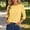 Yellow, variant on ClodeEU Women's Crew Neck 3/4 Sleeve Top,Casual Loose Fit Soft Basic Blouse Black,Women's Plus L