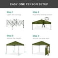 thumbnail image 5 of Best Choice Products 10x10ft Easy Setup Pop Up Canopy, Portable Tent w/ Side Wall, 1-Button Push, Case - Olive Green, 5 of 9