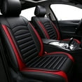 thumbnail image 3 of 2 Pack Front Seat Covers For Kia Soul Optima Seltos Car 2 Front Seat Covers PU Leather Cushion Protector Waterproof Black&Red, 3 of 9