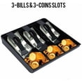thumbnail image 2 of Cash Register Tray, Plastic Cash Drawer 3 Bill Insert Tray Compatiblement Register, 3 Piece Coin Storage Box, Lightweight And Durable(black)_High-quality, 2 of 5