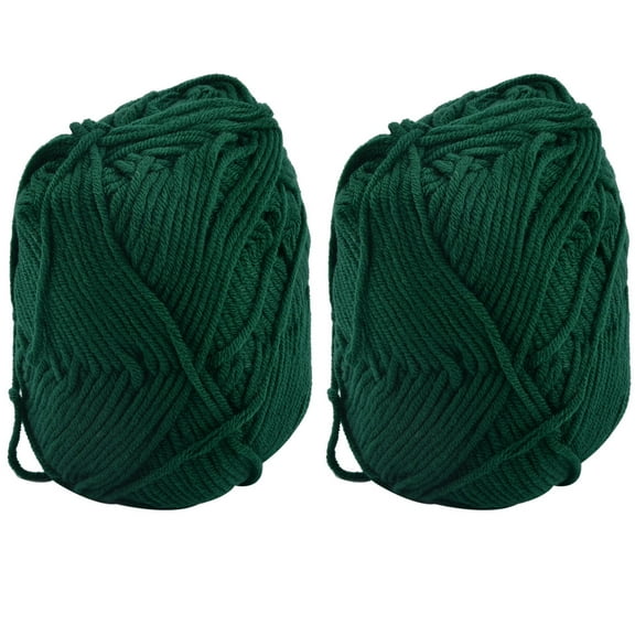 Gift DIY Scarf Sweater Hat Knitting Sewing Yarn String Cord Dark Green 100g 2pcs