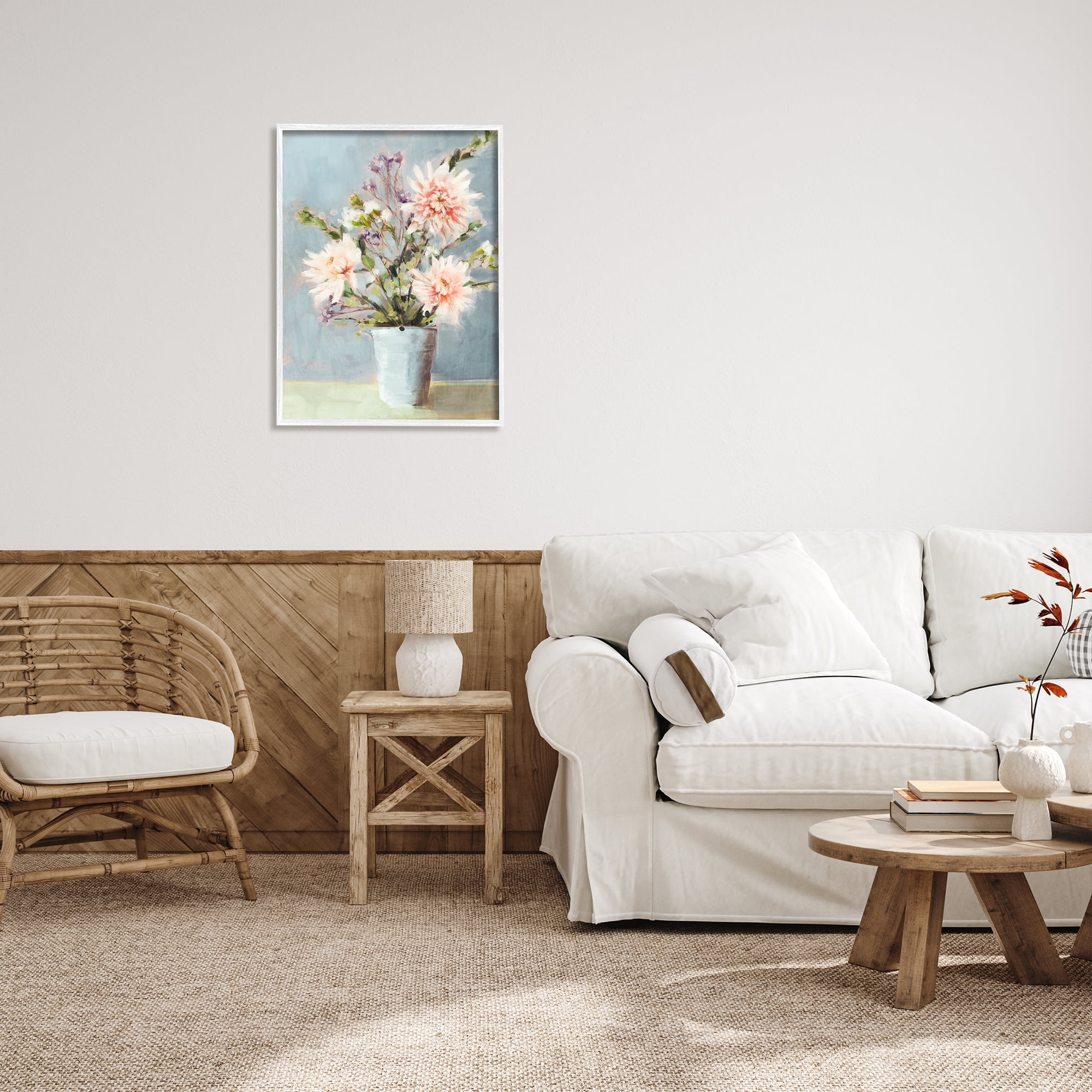 Stupell Industries Spring Florals Bouquet Botanical & Floral Painting White Framed Art Print Wall Art, 24 x 30