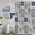 thumbnail image 4 of Shower Curtain Bathroom Set Ocean Crab Fish Flower Slipper Waterproof Fabric Shower Curtains with Grommets&Hooks, Country Vintage Beach Theme Privacy Bath Curtain for Bathtub 60x72in, 4 of 9