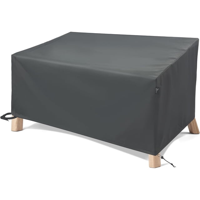 Fundas impermeables para muebles de exterior, fundas resistentes para sofás de dos plazas, sofás de exterior, sillones, sofás de dos plazas, color gris, 152 x 86 x 57 cm/76 cm (alto)