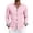 Pink, variant on Mens Long Sleeve Dress Shirts, Polyester Stretch Work Shirts, Business Casual Button Down Blouse with Double Button Cuffs Black L