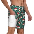 thumbnail image 2 of Balery Santa Hat Joy Green Festive Mens Swim Trunks Swim Shorts for Men Quick Dry Inseam Beach Shorts with Compression Liner Pocket-Small, 2 of 9