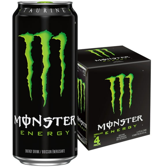 MONSTER ENERGY Energy Green, 473mL, 4 Pack, 4 x 473 mL