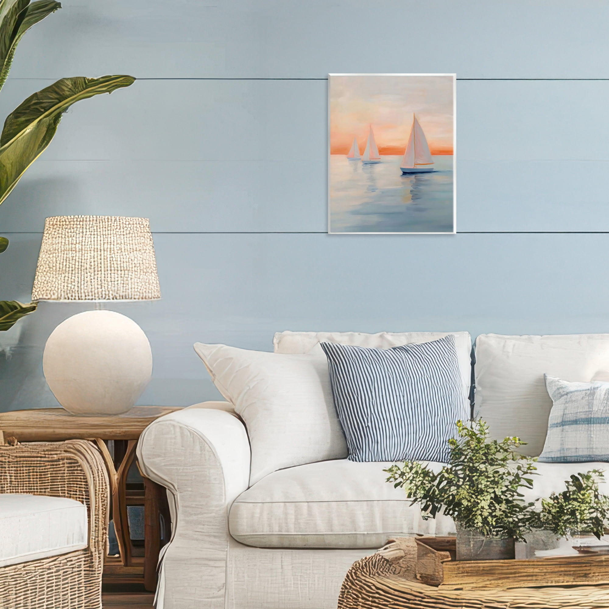Stupell Industries Sunset Sailboats Over Calm Sea Wall Plaque Art, design by Creative Studio