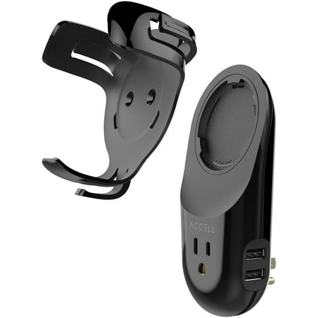 Accell - Power Wall Charger with Holder for Amazon Echo Dot 3rd Gen and 2 USB-A Charging Ports