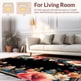 thumbnail image 2 of ODIKA 3'x5' Machine Washable Non-Slip Area Rug, Floral Cascade Noir Botanical Print High Traffic Rug, Coral, 217681, 2 of 7