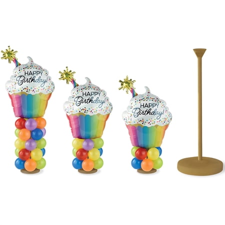 Amscan Mini Balloon Column Kit – Birthday Cupcake Design