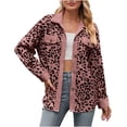 thumbnail image 1 of CEHVOM Veste à Manches Longues à Boutons Imprimé Léopard pour Femmes, Liquidation, 1 of 7